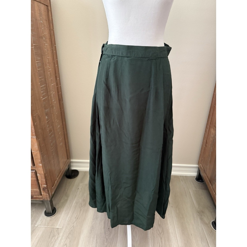 Baroque Fabric & Pret Green Midi Skirt Size Small A Line Side Buckle
